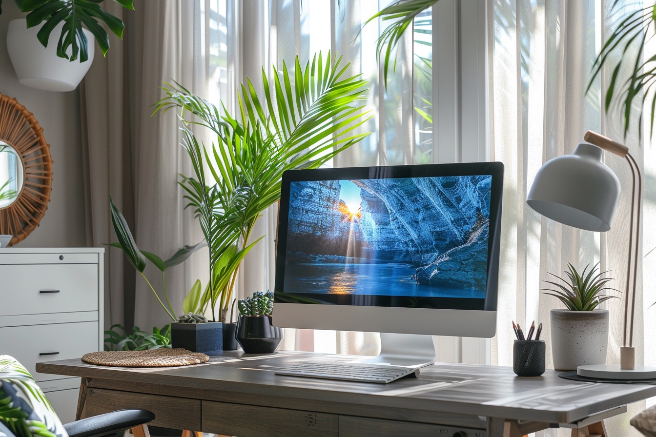 Coin bureau fonctionnel et tendance aménagé dans un petit appartement à Vénissieux